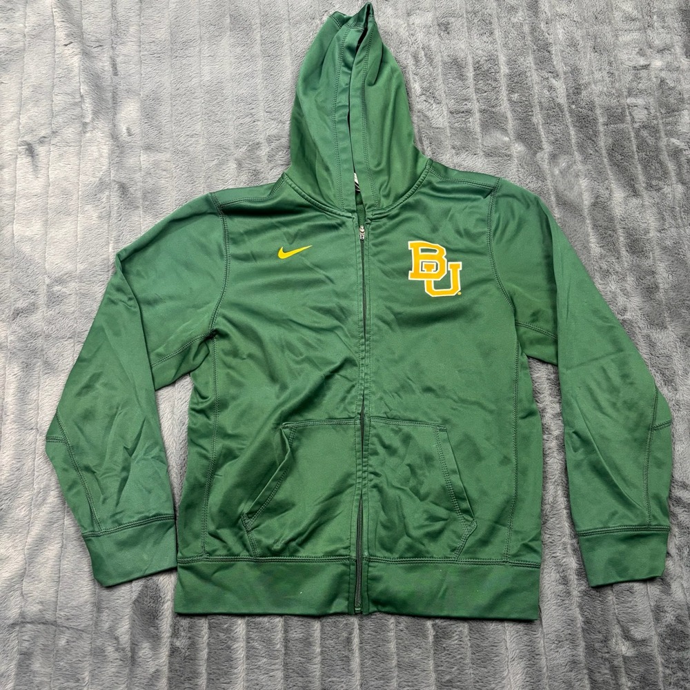 Nike Baylor University Therma-FIT Full Zip Hoodie Green Mens XL BU Bears